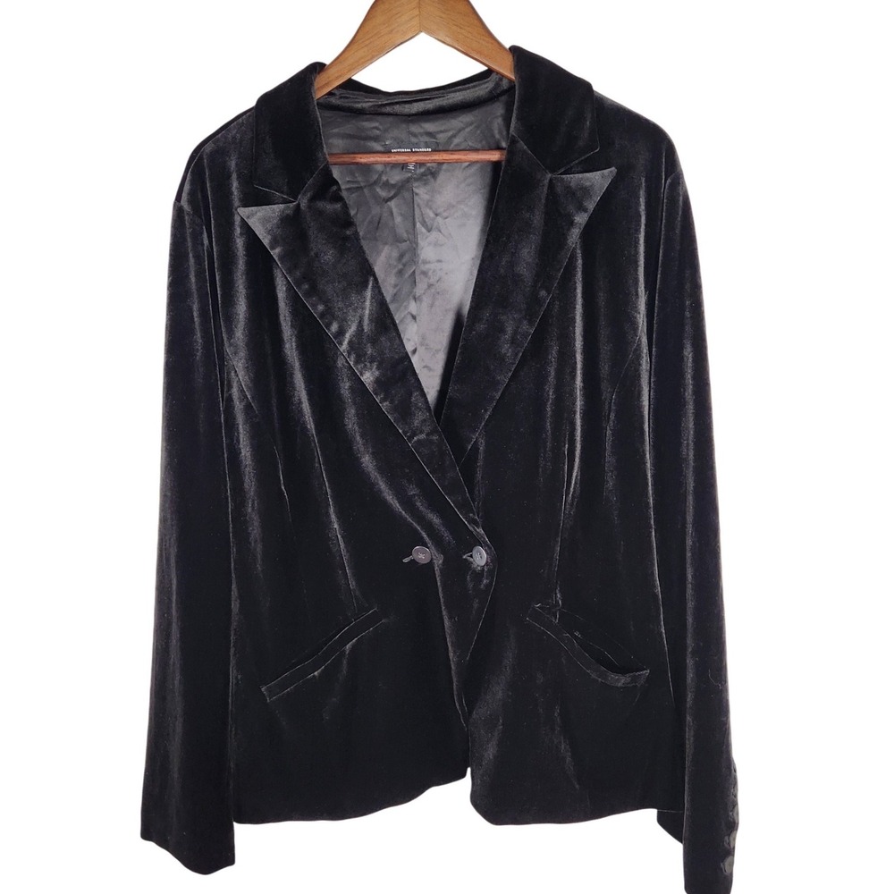 Universal Standard Rio Black Velvet‎ Blazer Size Medium